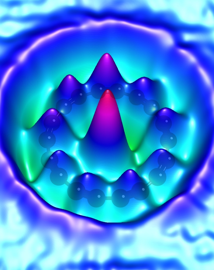 Artystyczna wizja tego, jak wygląda cząsteczka cyklokarbonu na podstawie wyników badań Fot: IBM Research
