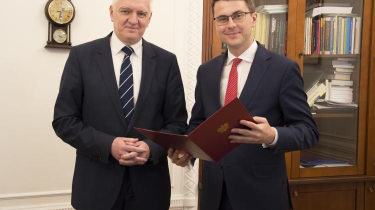 Deputy Prime Minister, Minister of Science and Higher Education Jarosław Gowin and the newly appointed Deputy Minister Piotr Müller. Photo: Ministry of Science and Higher Education