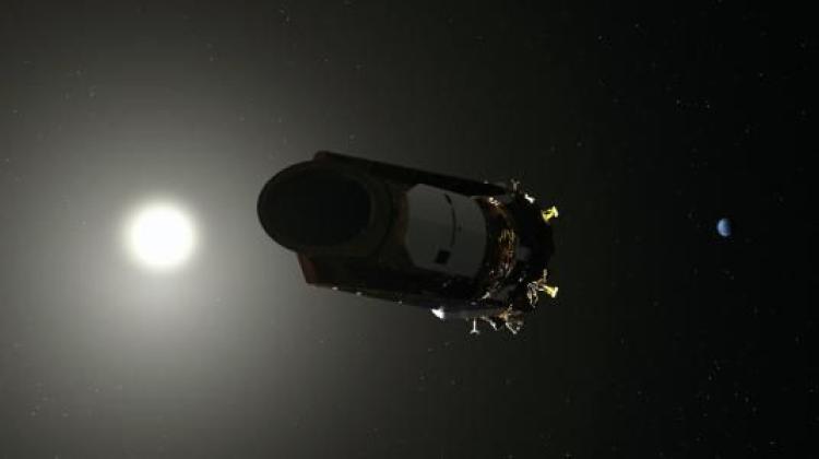 Wizualizacja teleskopu Keplera pracującego w kosmosie. Źródło: NASA.