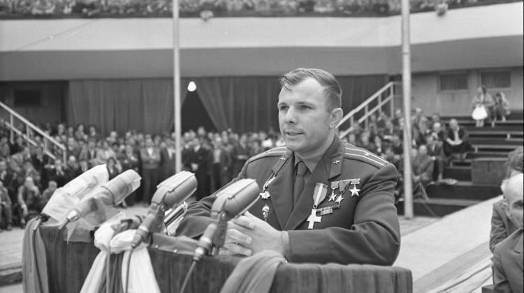 Na zdjęciu Jurij Gagarin. Fot. PAP/Henryk Grzęda 22.07.1961