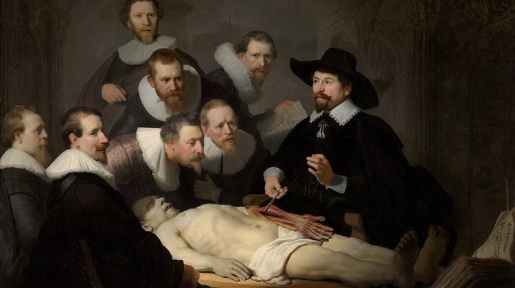 lekcja anatomii, Rembrandt, źródło - Wikipedia