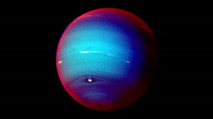 Fotografia Neptuna wykonana z pokładu Voyagera 2, źródło: NASA