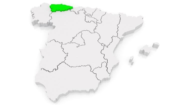Położenie Asturii na mapie Hiszpanii. Źródło: Adobe Stock